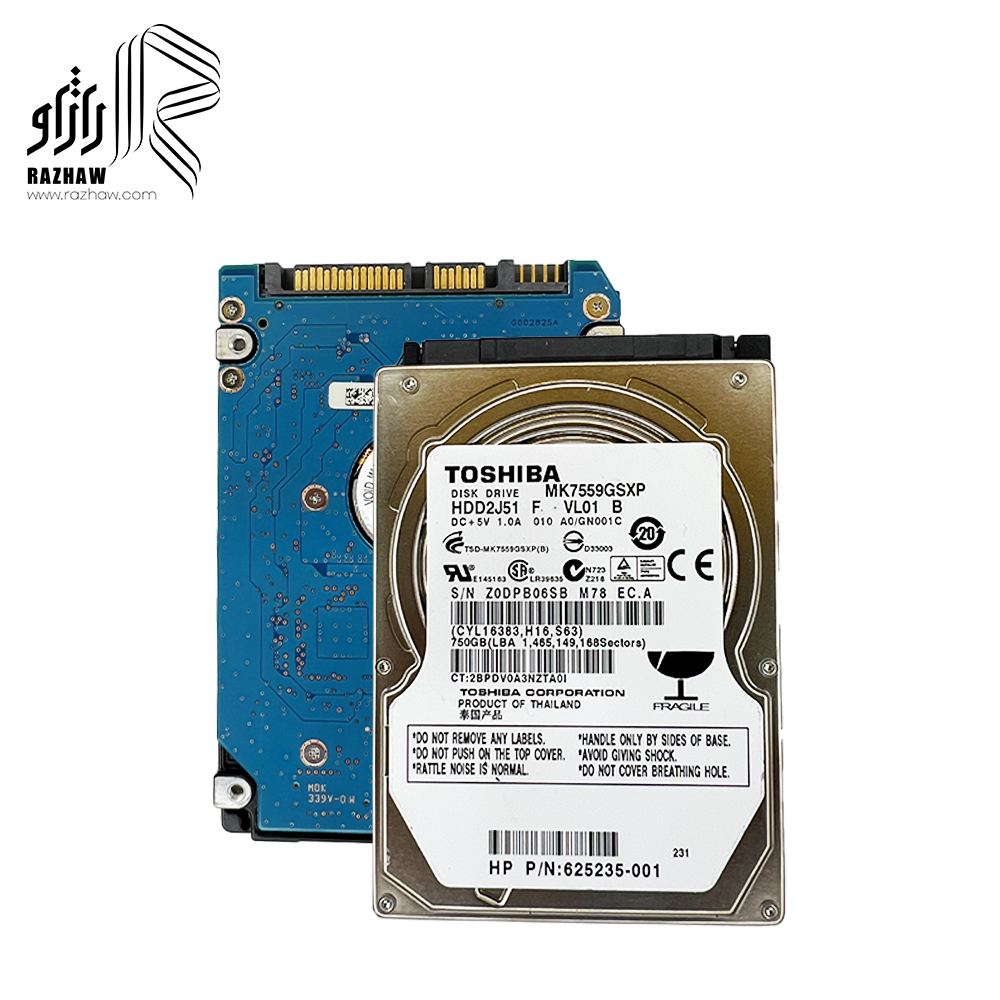 هارد دیسک لپ تاپ برند توشیبا مدل MK7559GSXP ظرفیت 750 گیگابایت استوک